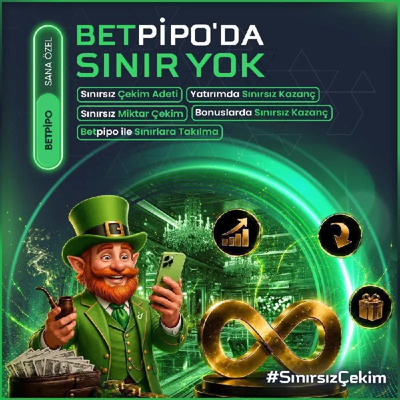 🍀 BETPİPO’DA SINIR YOK! ✅ Sınırsız çekim adedi ✅ Sınırsız miktarda çekim ✅ Yatırımda ve…