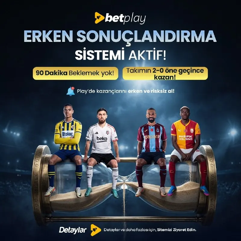🩶BetPlay Erken Sonuçlandırma Sistemi Aktif!🩶 ⚽️ 90 Dakika Beklemek Yok! ⚽️Takımın 2-0 Öne…