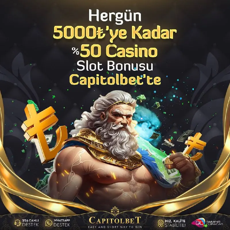 ⚡️ Kazandıran Casino Bonusu #CapitolBet ‘te 🎰 ♣️ Her Gün Casino Ve Slot Alanında…