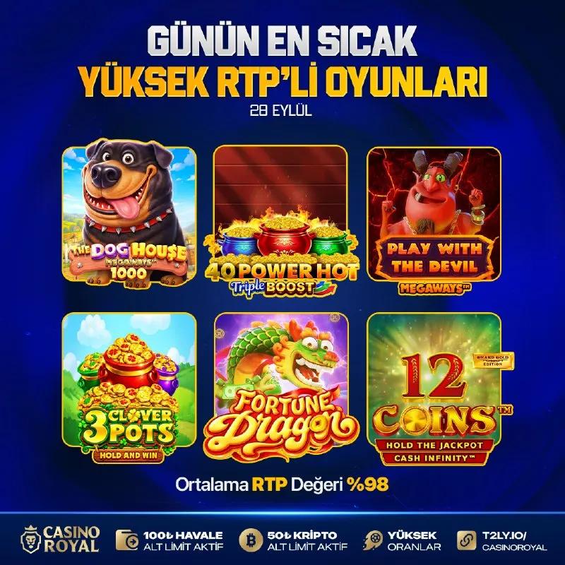 ✅ RTP TARAFINDA BUGÜN HAREKET VAR 💸 Altı farklı oyun, ortalamada %98. 💸 Seçenekler hazır…