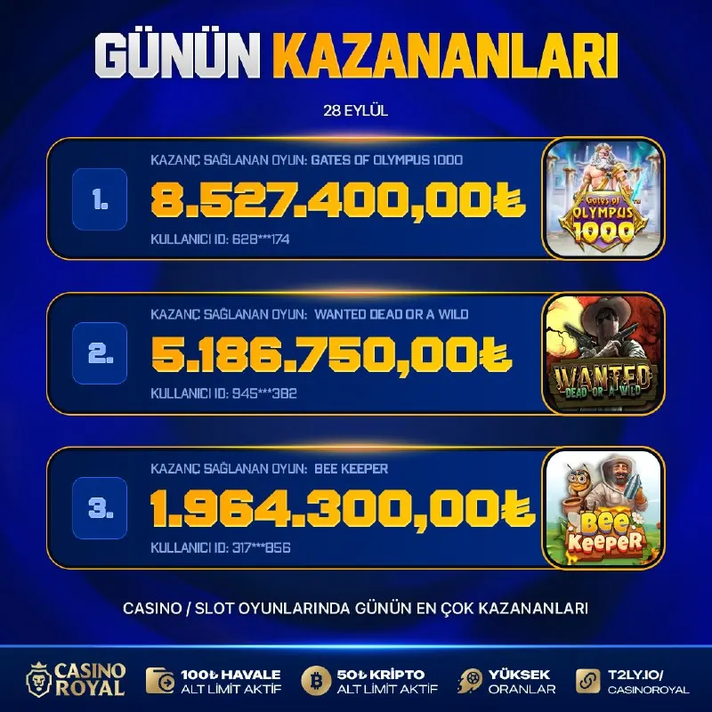 ⚡️️ ZİRVE BU KEZ OLYMPUS’UN ✨ Wanted Dead or a Wild ikinci, Bee Keeper üçüncü sırada. 🔥…