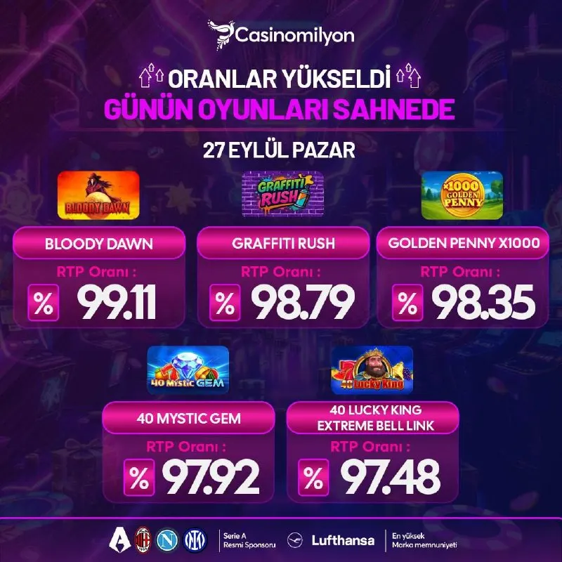 ⚡️⚡️⚡️⚡️⚡️⚡️ ⚡️⚡️⚡️⚡️⚡️⚡️ 🌟GÜNÜN YÜKSEK ORANLI OYUNLARI 🤩CasinoMilyon'da Yüksek Oran…