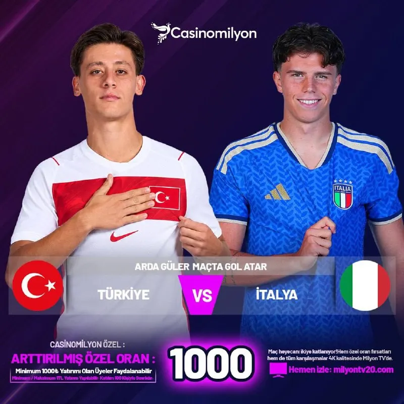 👑Efsane Maça Yakışacak Oran CasinoMilyon'da 💐Oran: 1000 🌟En İyi Oranlar, En Özel…