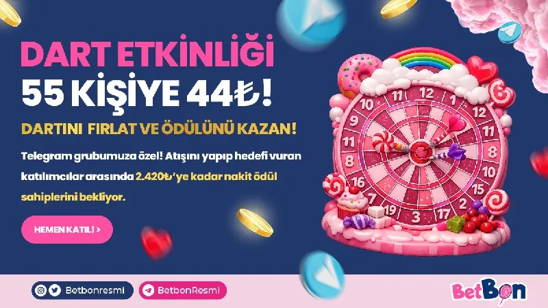 🎯 DART ETKİNLİĞİ BAŞLADI! 🎯 📅 24.09.2026 🕖 Saat: 19:00 – 4:00 🎯 Kurallar: • İlk atışta 4…
