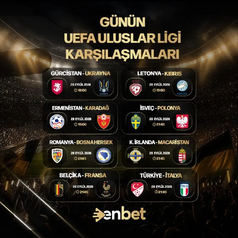 👑👑👑👑 ❤️ GÜNÜN UEFA ULUSLAR LİGİ KARŞILAŞMALARI ENBET'TE! ❤️ Gürcistan - Ukrayna (19:00)…