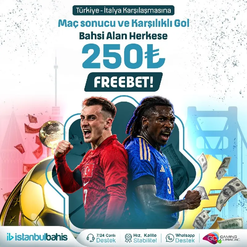 📌 #İstanBulbahis 'te Milli Maça Özel 🔢🔢🔢₺ Freebet Hediye 📌 🔥 Maç sonucu ve karşılıklı gol…