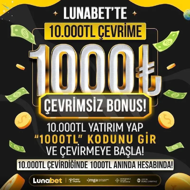 💰 ÇEVİR KAZAN BONUS AKTİF! 10.000 TL yatır, 1000TL koduyla 10.000 TL çevirimini tamamla…