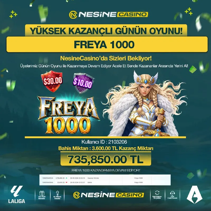💸1️⃣2️⃣3️⃣4️⃣ İle Günün Kazananı Sen Olabilirisin! 🔥FREYA 1000! 🔥🔢🔢🔢🔣🔢🔢🔢🔣🔢🔢₺ Kazanan…