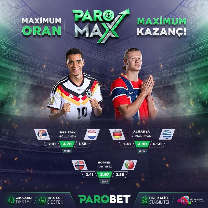 ⬆️ #ParoMax Oranlarıyla Günün En Zorlu Maçları ⬇️ 🕒 19:00 - Sırbistan ⚔️ Hollanda 🕒 21:45…