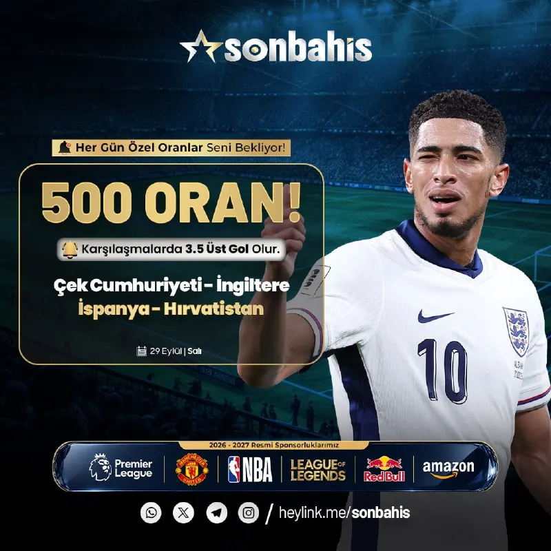 ⚡️SONBAHİS ÖZEL ORAN AKTİF! 🔥Maksimum Bahis: 1 TL 🔷Son 3 gün içerisinde minimum 1.000 TL…