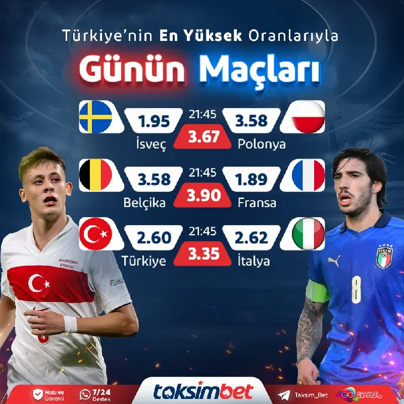 ⬆️ #TaksimBet ile Günün En Heyecanlı Maçları ⬇️ 🕒 21:45 - İsveç ⚔️ Polonya 🕒 21:45…