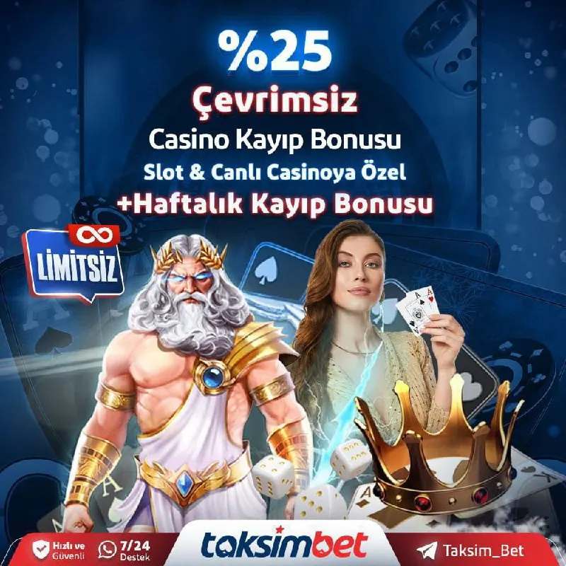 🎁 #TaksimBet 'te Slot & Canlı Casinoya Özel Anlık ve Haftalık Kayıp Bonusu 🎁 ⚡️ Slot &…