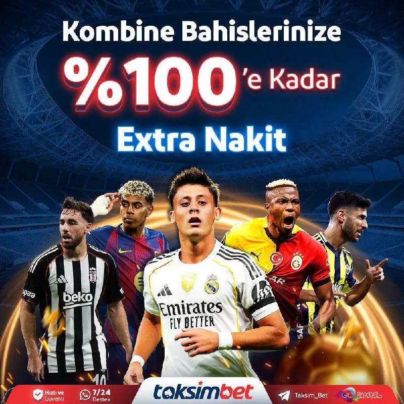 🎉 #TaksimBet 'te Kombine Bahislerine Özel 🔣1️⃣0️⃣0️⃣ Ekstra Nakit Fırsatı ‼️ ⚡️ Kombine…