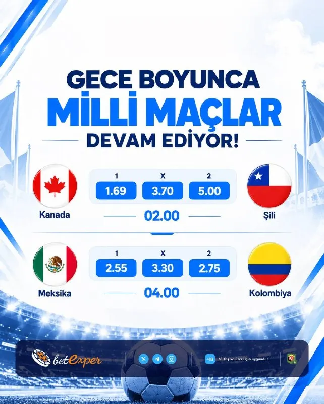 🌙 Gece Boyunca Milli Maçlar Devam Ediyor! ⚽ Amerika kıtasında milli takım hazırlık…