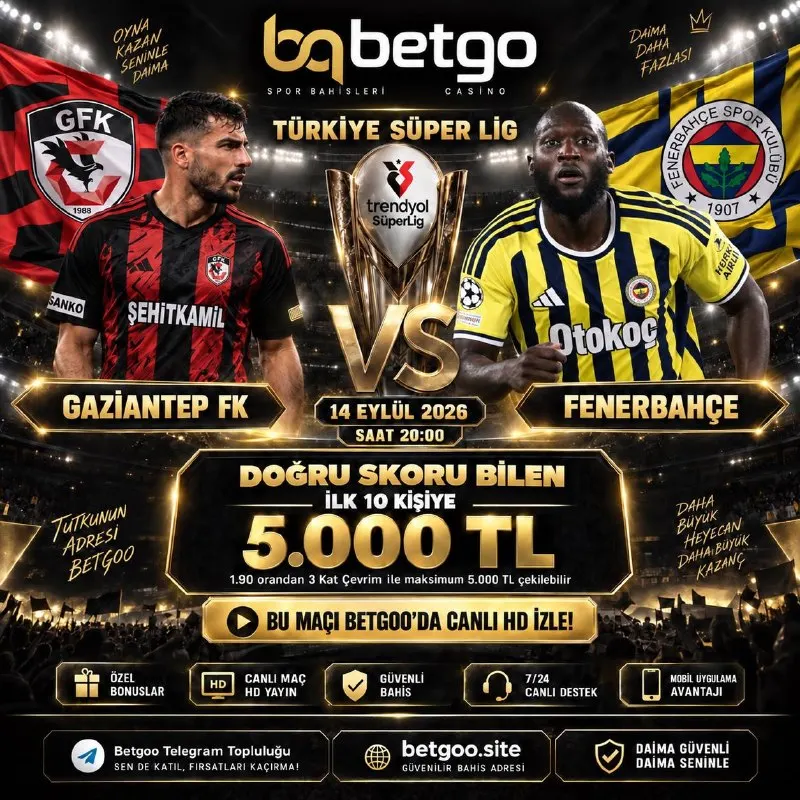 💎 BETGOO SKOR ETKİNLİĞİ 💎 ✍️ DOĞRU TAHMİN EDEN İLK 10 KİŞİDEN BİRİ OL 5.000 TL DEĞERİNDE…