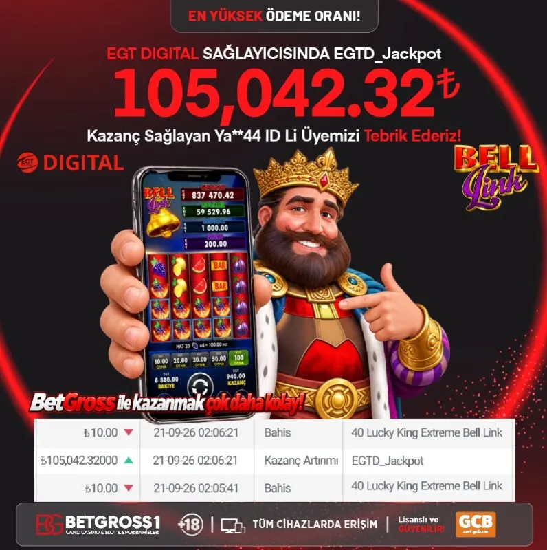 ⚠️En fazla kazandıran EGT DİGİTAL ₺105,042.32 JACKPOT kazancı sağlayan şanslı Bek****o…