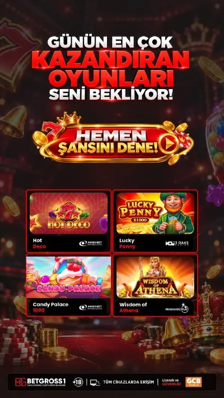 ☀️Betgross Ailesi,Kazanmaya Hazır mısın?☀️ 🔄 Günün şanslı oyunları ile kazancını…