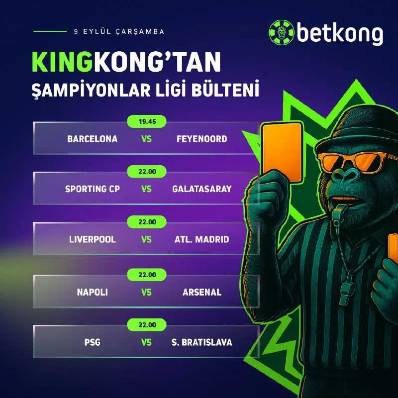 🔤🔤🔤🔤🔤🔤🔤🔤 🔤🔤🔤🔤🔤🔤 ⚽️ Şampiyonlar Ligi'nde 5 Maç Birden! 👍 BetKong ile günün öne çıkan…