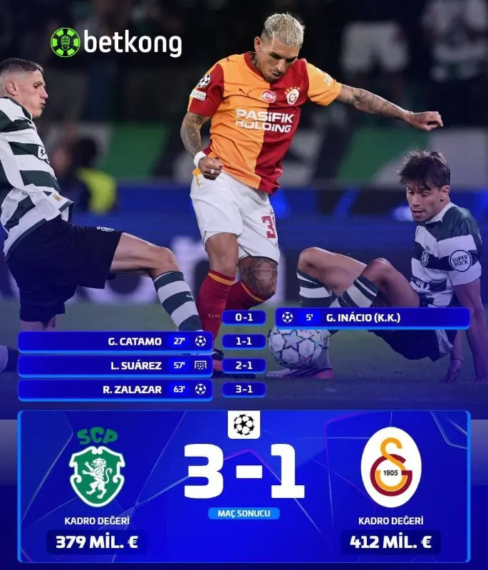 🟡🔴 Temsilcimiz Galatasaray, UEFA Şampiyonlar Ligi 1. Hafta maçında Sporting'e deplasmanda…
